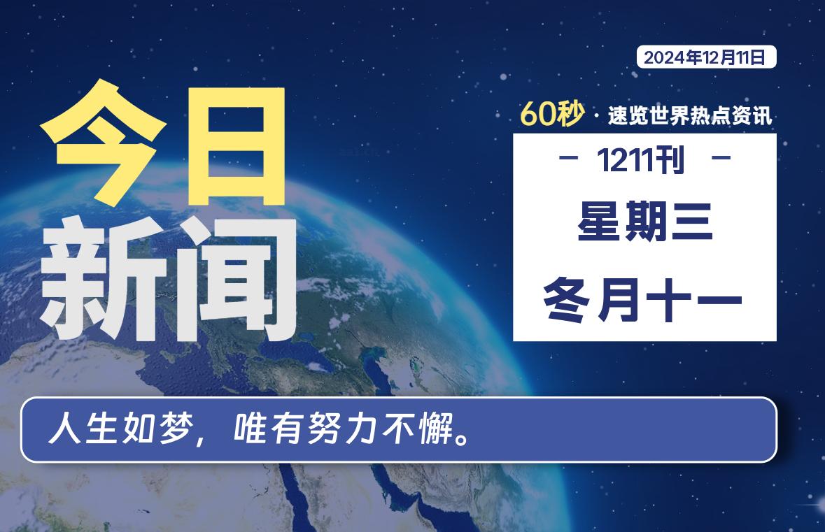 12月11日，星期三, 每天60秒读懂全世界！-墨嘉咨询