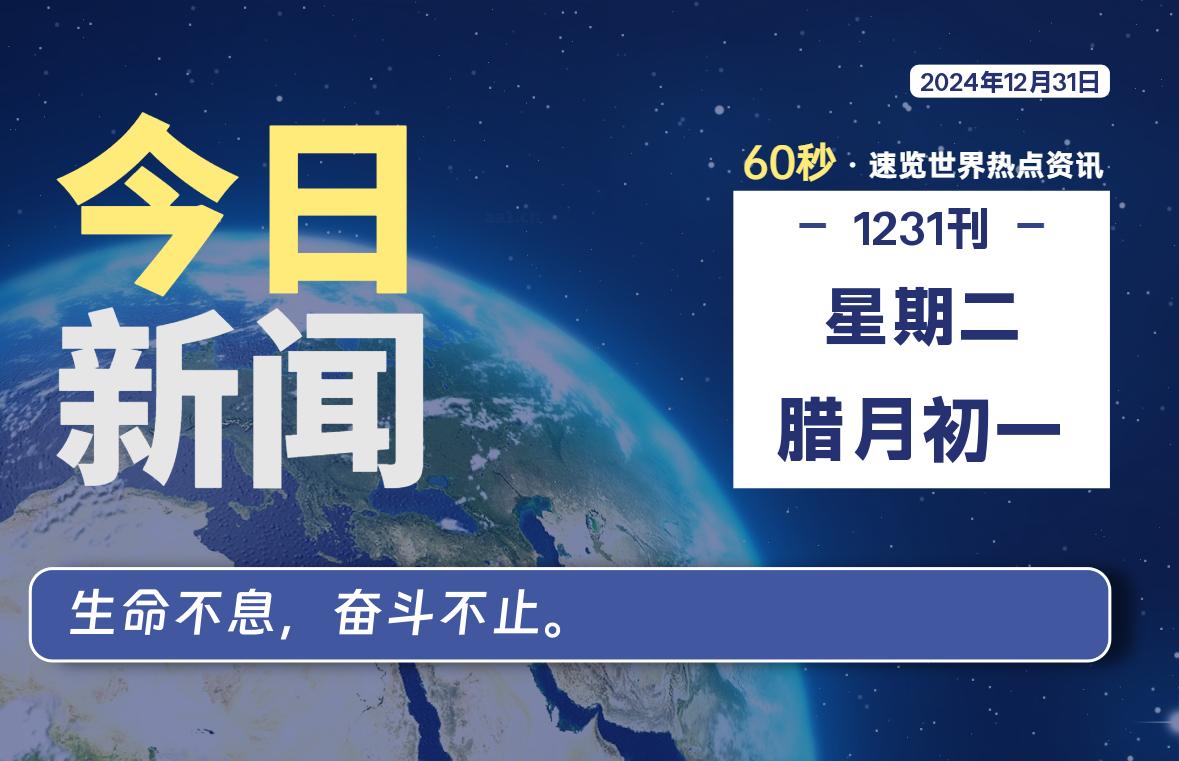 12月31日，星期二, 每天60秒读懂全世界！-墨嘉咨询